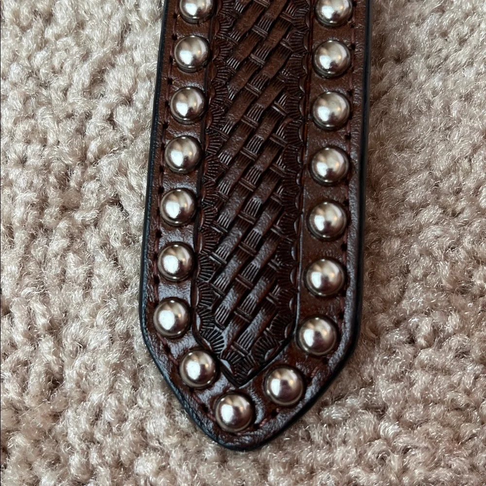 3-D Leather Unisex Beaded Studded Belt